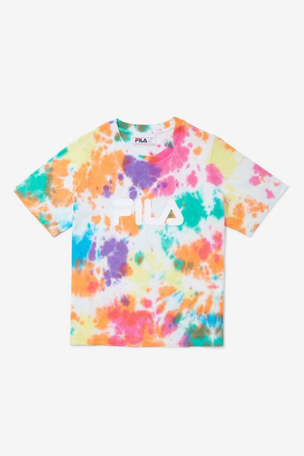 Camisetas Fila Mulher Multicoloridas - Fila Hannah Tie Dye Portugal Lojas,GMEN-36802